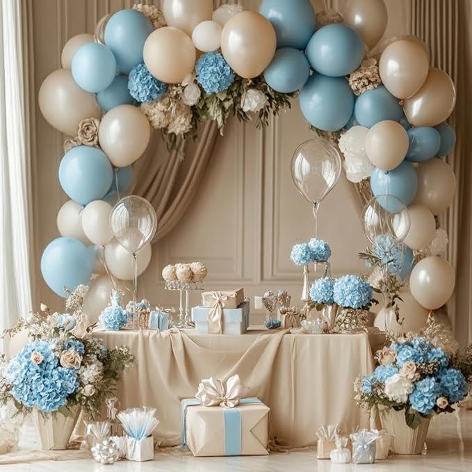 Blue Balloons, 60 PCS Dusty Blue Balloons 12 Inch Latex Balloon for Birthday Party Decoration, Wedding, Baby Shower, Engagement, Bridal Shower and Balloon Garland