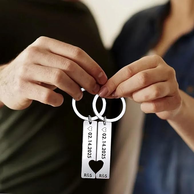 Customized Double Sided Keychain - Personalized Engraved Text/Number/Name Keychain, Custom Key chain Gift for Boyfriend