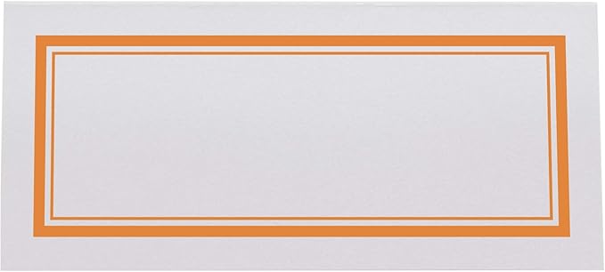 Double Line Border Place Cards, Orange (Choose Color), Set of 150, Pre-cut and Scored - Wedding, Party, Dinner, and Special Events - Made in the USA