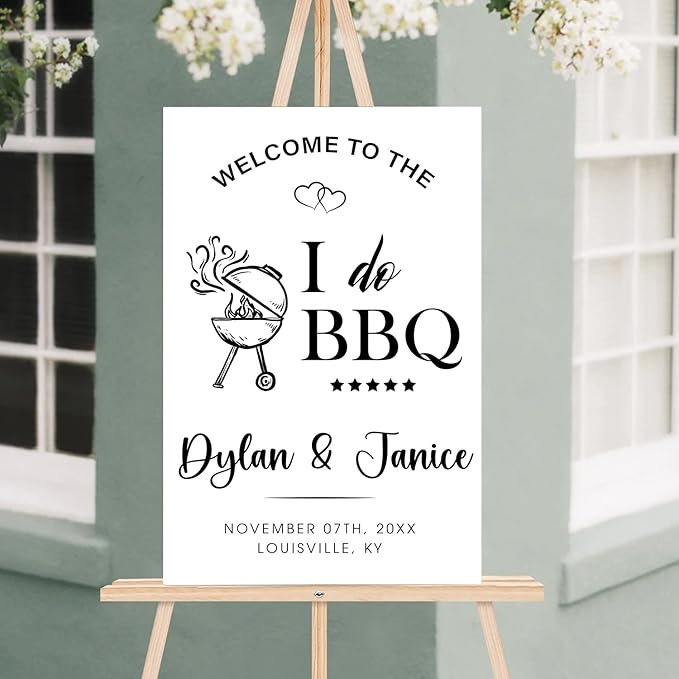 Personalized I Do BBQ Welcome Sign, I Do BBQ Wedding Engagement Party Yard Sign, BBQ Rehearsal Dinner Sign, Couples Shower BBQ Sign, BBQ Yard Sign, BBQ Signs For Outside, I Do BBQ Decorations