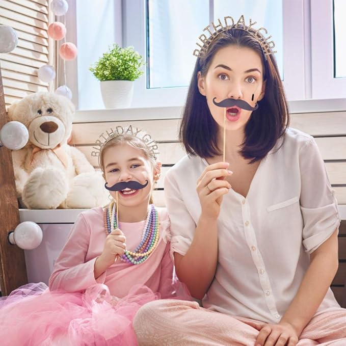 AOPRIE Birthday Girl Headband Happy Birthday Tiara for Women Girls Princess Crown Rhinestone Accessories, Gold