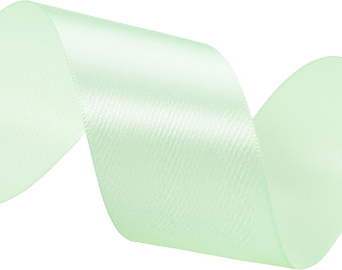 ATRBB 25 Yards 1-1/2 inch Wide Satin Ribbon Perfect for Wedding,Handmade Bows and Gift Wrapping(Pale Green)