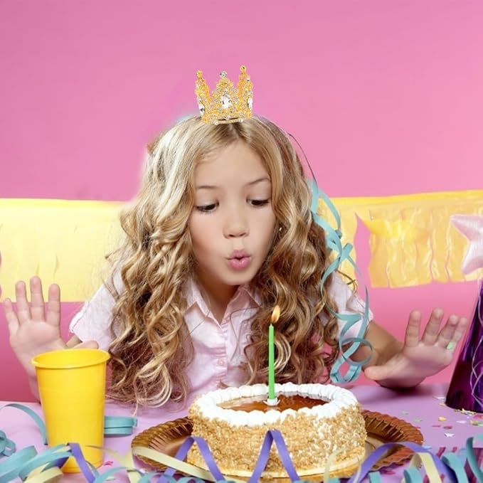 Birthday Princess Sash for Women Tiara & Crowns Headbands for Girls Happy Birthday Party Accessories Favor Supllies Leona Pink Gold, 2 Pack