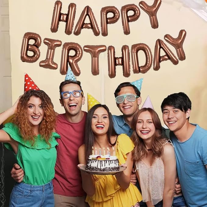 TONIFUL 52 Pieces 16 Inch Chocolate Letter A-Z Balloons,Brown Custom Phrase Mylar Alphabet DIY Personalized Phrase Banner for Thanksgiving Birthday Anniversary Celebration Graduation Party Supplies