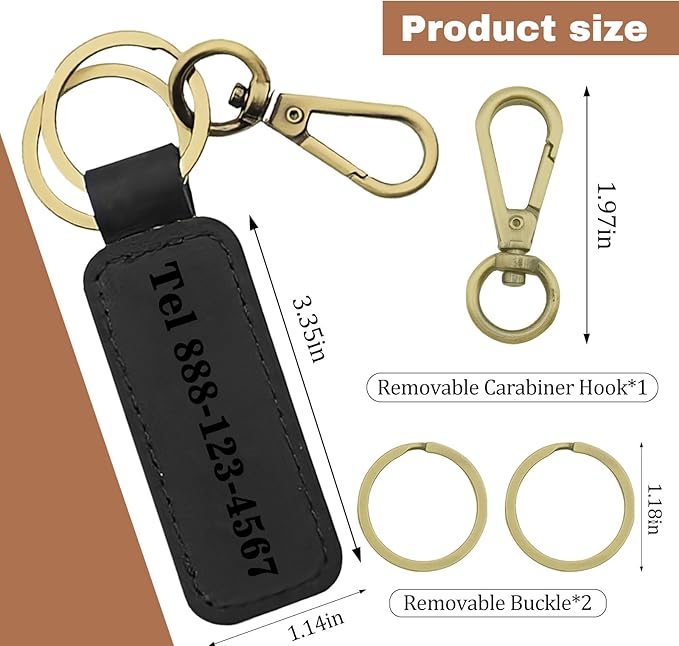Customized Double Sided Keychain - Personalized Engraved Text/Number/Name Keychain, Custom Key chain Gift for Boyfriend