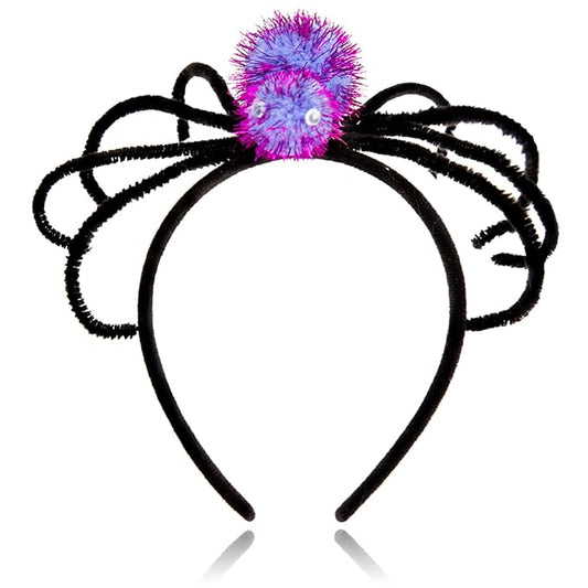Halloween Headbands, Purple Spider Hairband Halloween Accessories for Cosplay Woman Man (Purple)