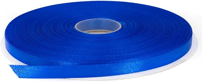 Royal Blue Satin Ribbon, 1/4 inch x 50 Yards, Double Face Solid Color, Thick and Durable Ribbon Roll, 100% Polyester Ribbon for Gift Wrapping, Crafts, Hair and Multiple Decorations