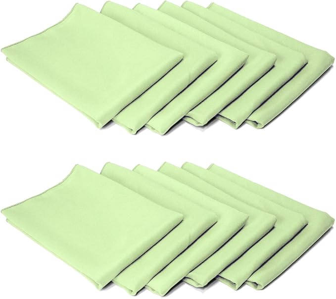 TableLinensforLess 17x17 Inch Polyester Cloth Napkins, Set of 12 (Mint)