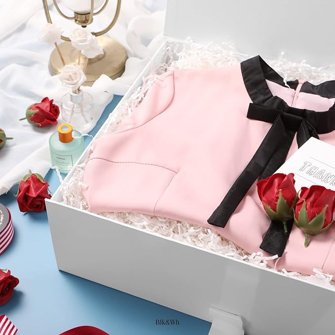BLK&WH Large White Gift Boxes with Lids- 3 Extra Large Boxes, 16.3x14.2x5 Inches, Perfect for Presents, Bridesmaid Proposals, Big Gifts and Clothes