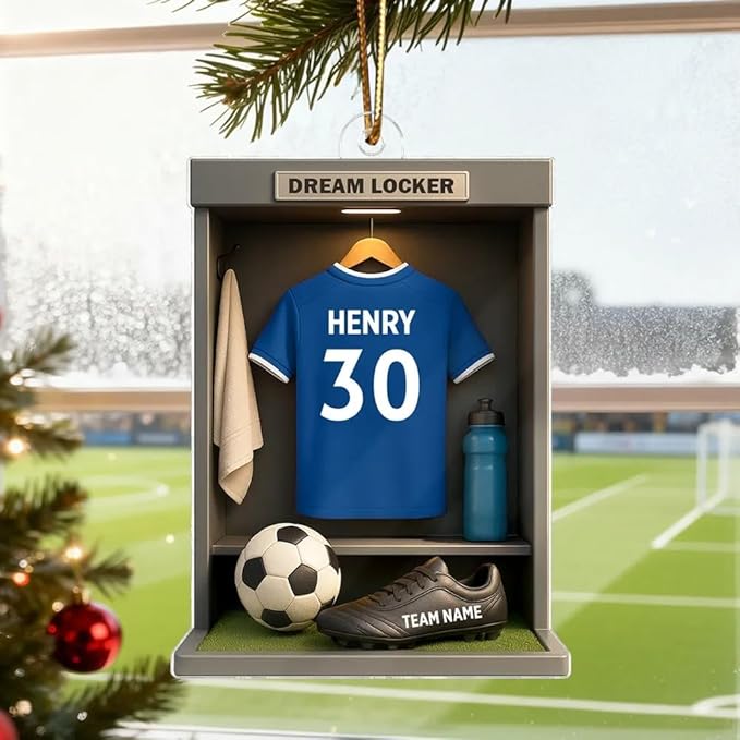 Personalized Soccer Christmas Acrylic Ornament, Soccer Ornament, Soccers Ornaments Christmas Tree Hanging Ornaments Tree Decorations, Soccers Player Uniform /2