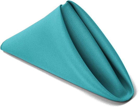 TableLinensforLess 17"x17" Polyester Cloth Napkins, Set of 6 (Caribbean Blue) | Easy-Care, No-Iron Finish, Superior Color Retention, Machine Washable