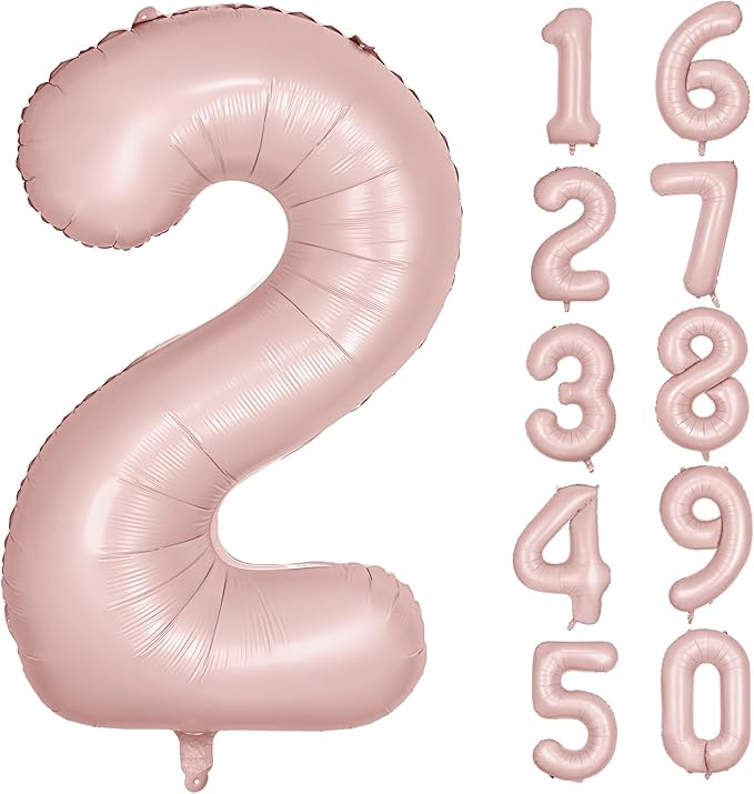 40 inch Pink Number Balloon Light Pink 2 Balloon Number 2 Balloon for 2nd Birthday Party Decorations