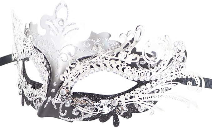Coolwife Couples Masquerade Masks Metal Venetian Mardi Gras Party Evening Prom Costume Mask