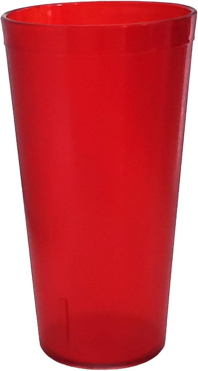 Party Outlaw Red Plastic Cup Tumblers 6 Pc 16oz Lightweight, Heavy Duty Stackable Cafe Style Plastic Glasses. Reusable & Dishwasher Safe Ice Tea & Water Cupsafe Ice Tea & Water Cups