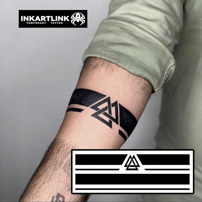 INKARTLINK semi-permanent temporary tattoos, realistic arm tattoos, waterproof and non-reflective, exquisite packaging, unique design (Armband 4)
