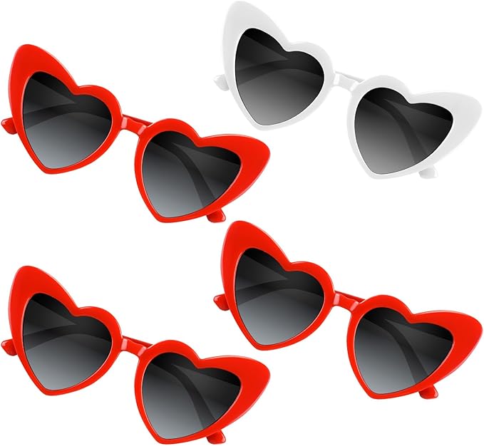 4/6/8/10/12 Pack Bachelorette Sunglasses Heart Sunglasses Vintage Heart Shaped Glasses for Women Bridal Party Wedding