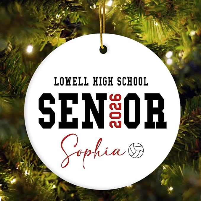 Personalized Senior 2026 Ornament, Class of 2026 Christmas Ornaments, High School Senior Gifts for Women Men, Custom Graduation Gift for Students, Graduation Gifts for Him Her, Grad Gift 2025