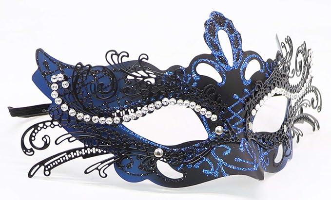 Coolwife Couples Masquerade Masks Metal Venetian Mardi Gras Party Evening Prom Costume Mask