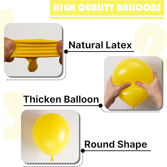 PartyWoo Yellow Balloons 100 pcs Different Sizes of 36 18 12 10 5 Inch Matte Light Yellow Latex Balloon Arch Kit Garland for Easter Bee Baby Shower Sunflower Birthday Graduation Decorations Yellow-Y55