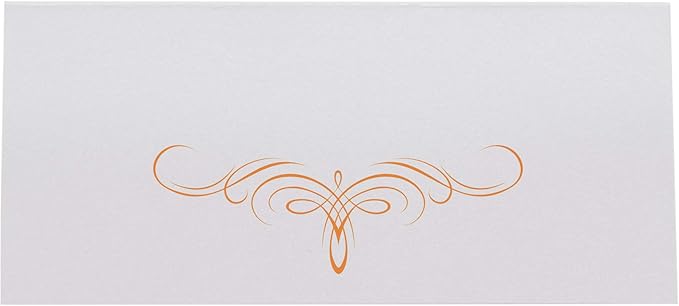 Decadent Flourish Place Cards, Orange (Choose Color), Set of 150, Pre-cut and Scored - Wedding, Party, Dinner, and Special Events - Made in the USA