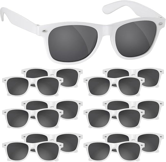 Black Sunglasses Party Favors - 12 Pack Sunglasses Bulk for Wedding Graduation Birthday Pool Beach Party Supplies