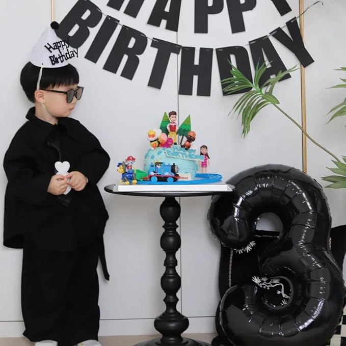 40 inch Black 6 Number Balloon Giant Foil Helium Balloons Black Large Digital Balloon 6 Number 6 Balloons for 6th Birthday Party Decorations Anniversary Events Decoration Supplies