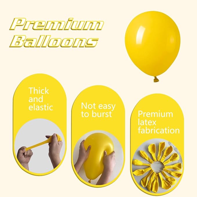 Yellow Balloons 145pcs Different Sizes 18 12 10 5 Inch Latex Helium Yellow Balloon Arch Kit Garland for Baby Shower Birthday Party Decorations