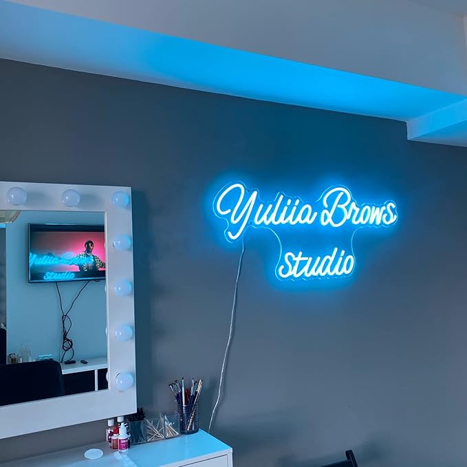 Custom LED Neon Signs, Handmade Personalised Neon Lights for Bedroom Wedding Birthday Party Home Wall Décor Bar Salon Neon Light Sign, Company Logo or Business Signs ( Optional 18'' to 55'')