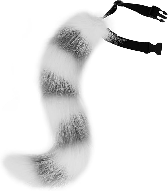 Faux Fur Fox Wolf Tail Animal Dog Furry Tails for Halloween Party Cosplay Accessory