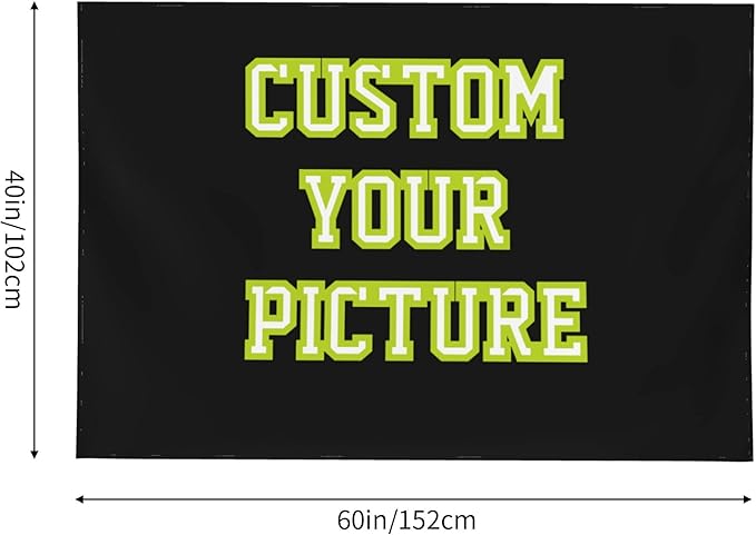 JINJUREN Custom Tapestry Upload Images Banners and Signs Customize For Bedroom 60 * 40 inch Horizontal