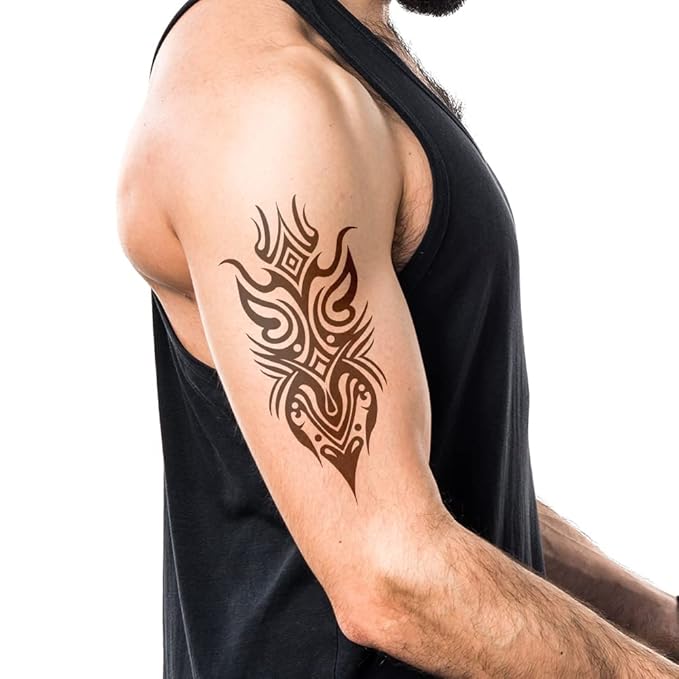 Temporary Tattoos AWLEE Waterproof Viking Tribal Totem - Long Lasting Fake tattoo for Men and Women 10 Sheets
