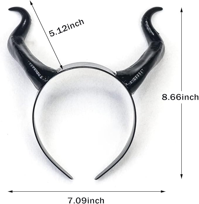 L'VOW Gothic Maleficent Horns Headband Headpiece Maleficent Ears Headdress Halloween Cosplay Costume Accessories