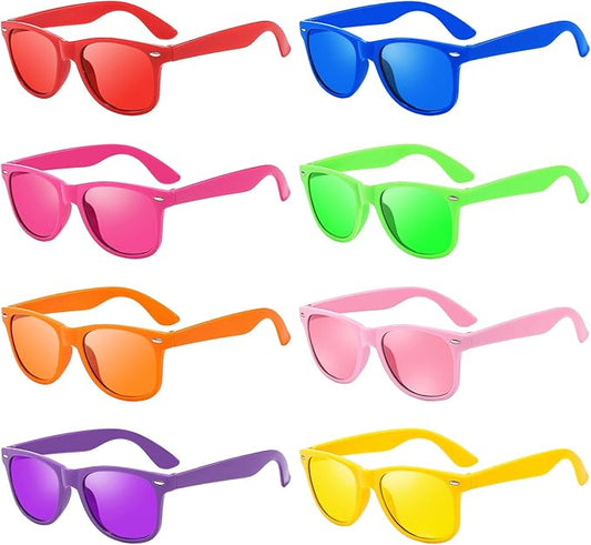 Pibupibu Neon Colors Party Favor Supplies Unisex Sunglasses Pack of 8