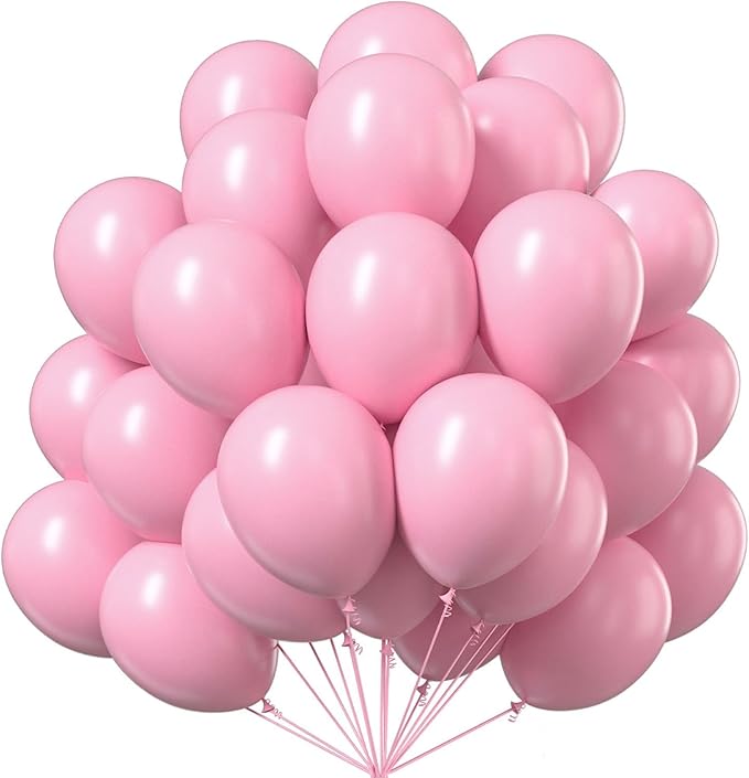 PartyWoo Baby Pink Balloons 50pcs 12 Inch Pastel Light Pale Pink Balloons for Girl Baby Shower Gender Reveal Engagement Wedding Anniversary Graduation Princess Birthday Party Decorations Pink-Q09