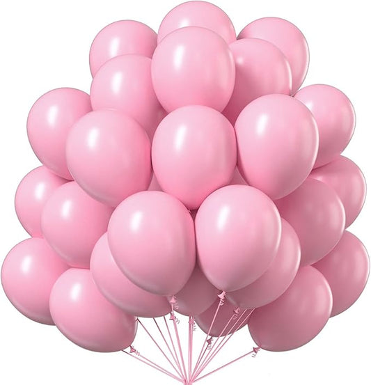 PartyWoo Baby Pink Balloons 50pcs 12 Inch Pastel Light Pale Pink Balloons for Girl Baby Shower Gender Reveal Engagement Wedding Anniversary Graduation Princess Birthday Party Decorations Pink-Q09