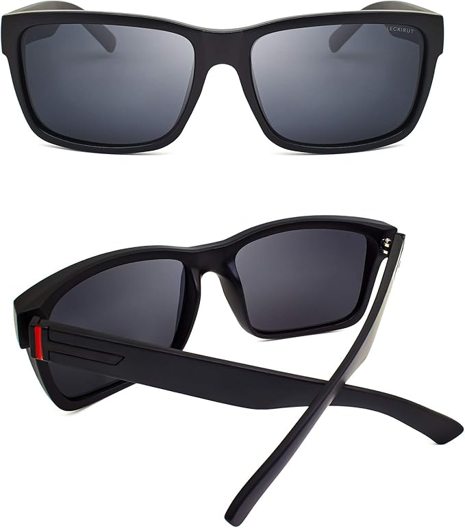LECKIRUT Vintage Polarized Sunglasses for Men Women Retro Oversized Square Mirror Sun Glasses