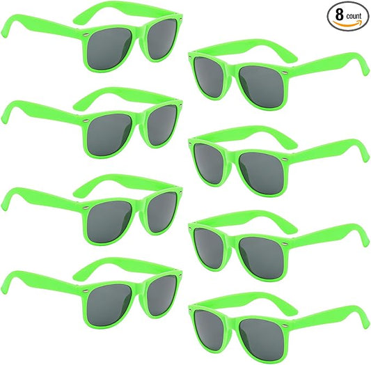 Pibupibu Kids Neon Colors Party Favor Supplies Unisex Sunglasses Pack of 8