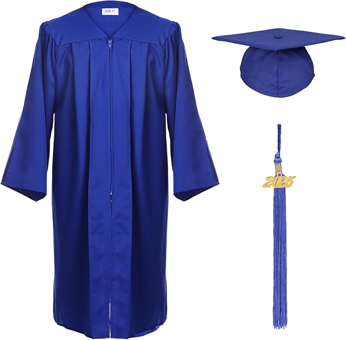 Unisex Adult Matte Graduation Cap and Gown Tassel Set