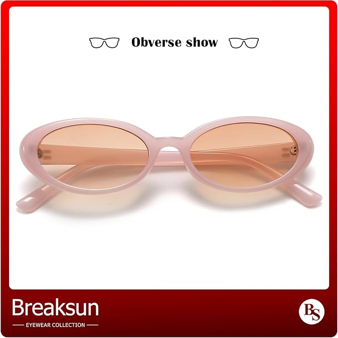 Retro Oval Sunglasses for Women Men Fashion Small Oval Sunglasses 90s Vintage Shades