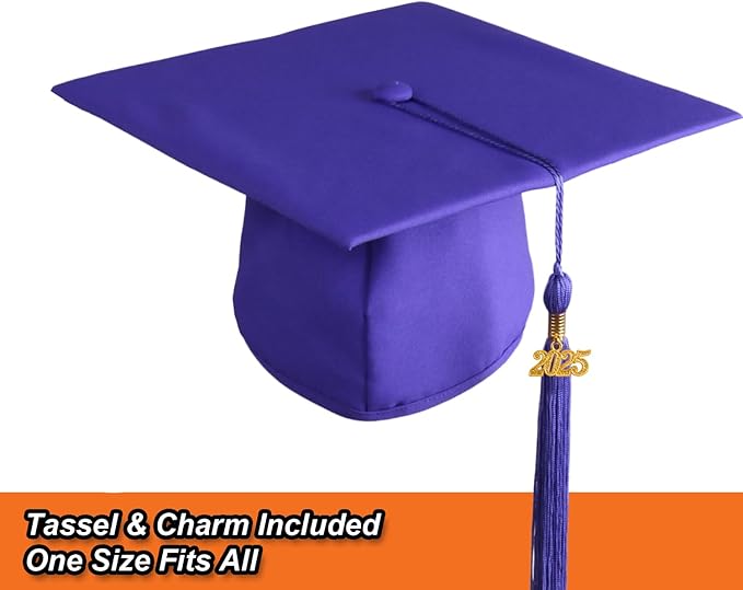 OSBO GradSeason Matte Graduation Cap and Gown 2025 Set with Tassel for High School & College 10 Colors