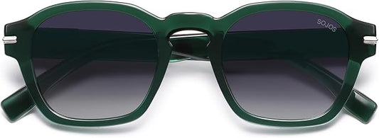 SOJOS Vintage Retro Square Polarized Sunglasses Men Standard Fit Trendy Womens Sun Glasses SJ2382