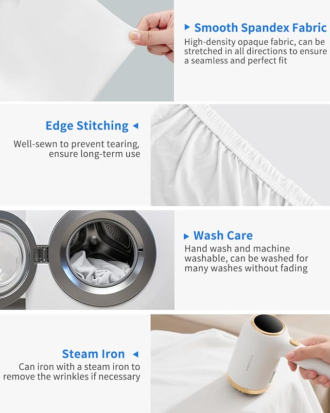 HEMMOTOP 7.2x7.2 ft Round Backdrop Cover White, Circle Arch Stand Cover for Wedding, Balloon Arched Covers Stretchy Backdrops for Party, Baby Shower, Fabric Photo Background 220cm