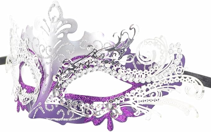 Coolwife Couples Masquerade Masks Metal Venetian Mardi Gras Party Evening Prom Costume Mask