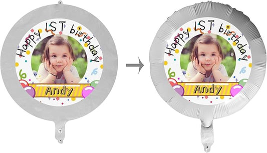 Custom Balloons Photo Text Party Personalized Picture Balloons with logo Names Balloons First Birthday, Birthday Party, 16 years old Party, Christmas Party Balloon With Stand and Pump