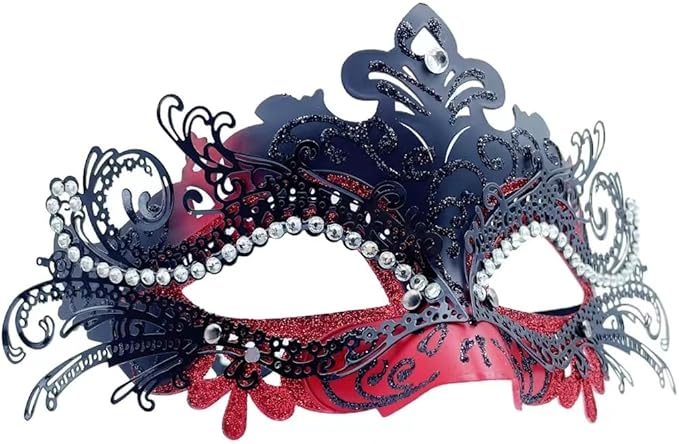 Couple Masquerade Mask Set - Venetian Style Masks for Halloween, Costume Parties and Carnival