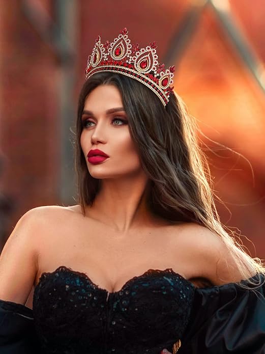 SWEETV Queen Crown for Women,Wedding Tiara for Bride,Princess Tiara,Quinceanera Pageant Crown Diadem