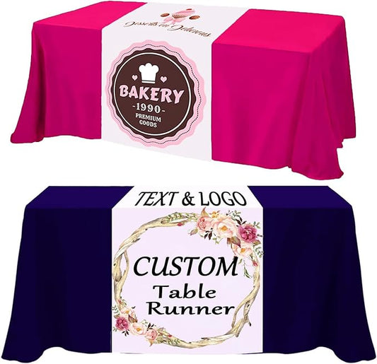 Custom Table Runner, Customize Tablecloths with Business Logos or Your Text and, Personalize DIY The Tablecloth with Your Image, Suitable for Birthday, Party, Wedding, Holiday Decorati