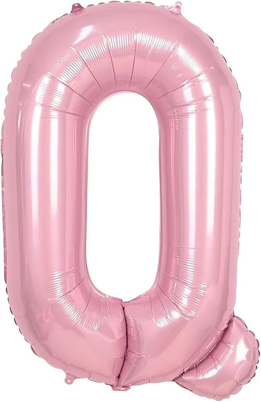 Pink Letter Q Balloons,40 Inch Q Balloons Letter Mylar Helium Large Pink Q Balloon for Birthday Party Anniversary Decorations