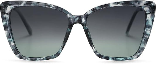 SOJOS Trendy Polarized Sunglasses For Women Retro Womens Oversized Square Cat Eye Sun Glasses UV Protection SJ2206