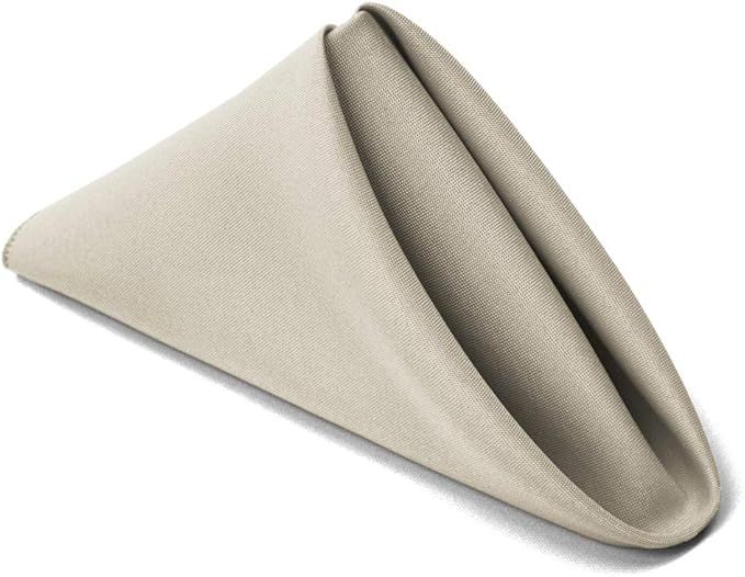 TableLinensforLess 17"x17" Polyester Cloth Napkins, Set of 12 (Grey) | Easy-Care, No-Iron Finish, Superior Color Retention, Machine Washable